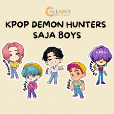 Kpop Demon Hunters Stickers  SAJA BOYS HOLOGRAPHIC l Waterproof Vinyl Stickers