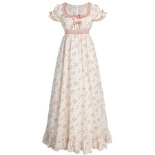 Nspstt Regency Dresses For Women Floral Victorian Dress Cottagecore Renaissance