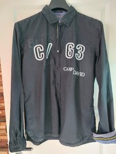 Camp David Blue Regular Fit Langarm Hemd Gr. M Navi Blau