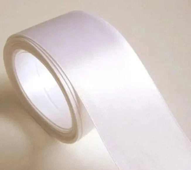 White Double-Face Satin Ribbon 2 1/2" wide x 3 yards B45 - Image 2 of 2