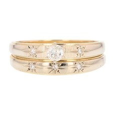 .16ctw Round Diamond Solitaire w/ Accents Wedding Set 14k Multi-Tone Gold Size 7