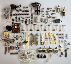 Vintage Lot Stereo Parts Air Variable Capacitors, Diodes, Relays, Tranformers +