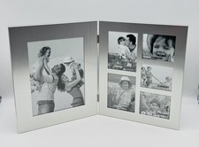 BI-FOLD Collage Picture Frame 10.5” x 8.5” Glass Top Various Photo Frame Layout
