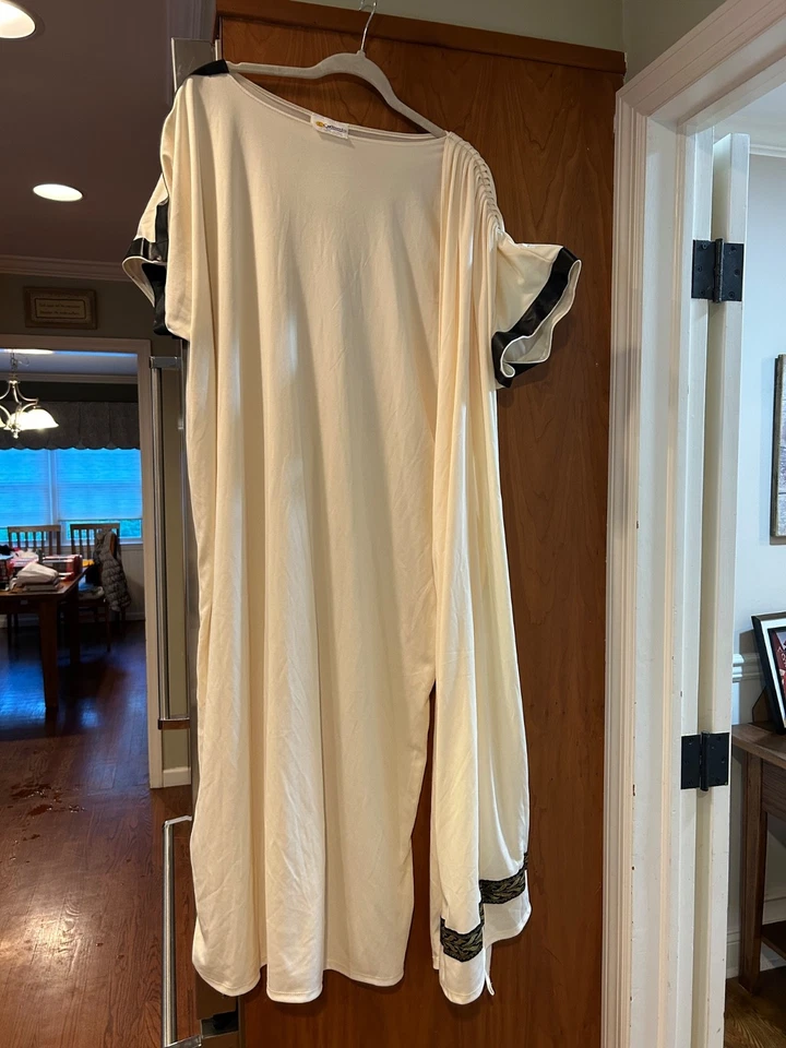 Hombre Clásico Toga Romano Dios Griego Crema Adulto Disfraz Halloween OS LEER Foto 3 de 4