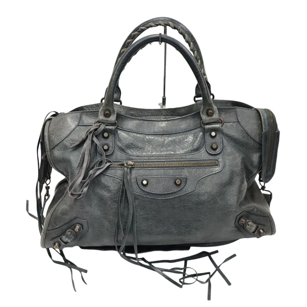 Balenciaga — Balenciaga The City 115748 Leather Gray Bag 2001 Women's KNB702 #KNB702