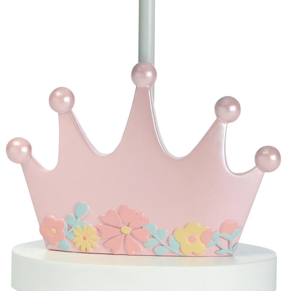 Lambs & Ivy Disney Princesses Pink Crown Nursery Lamp with Shade & Bulb - Image 2 of 4