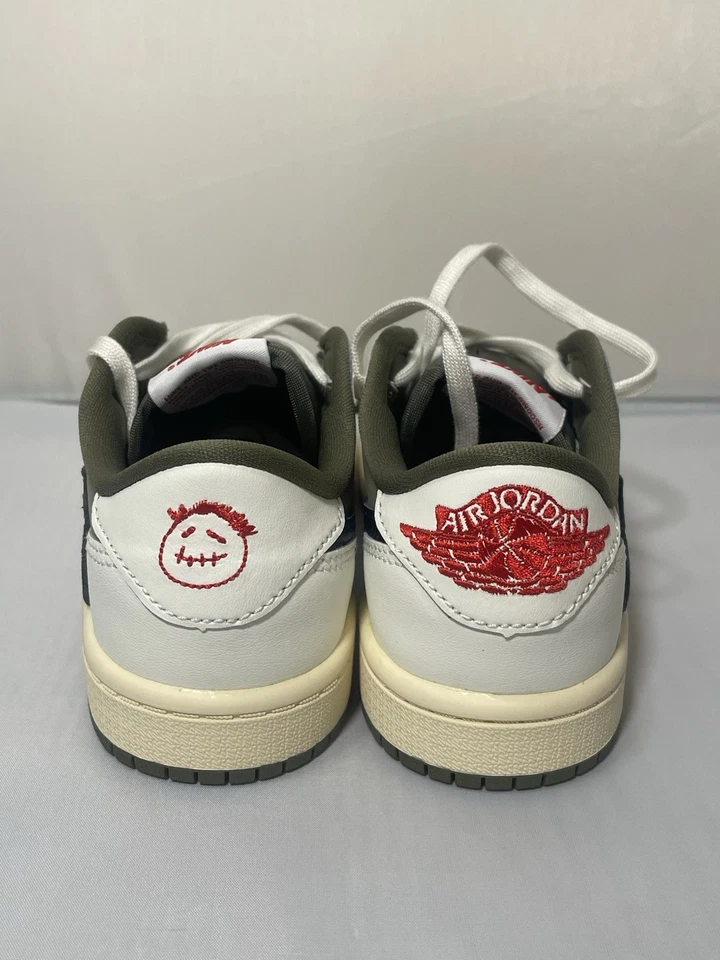 Nike Jordan 1 Low Travis Scott Shoes Youth Size 12C Olive Cactus Jack DO5442-200 - Image 3 of 4