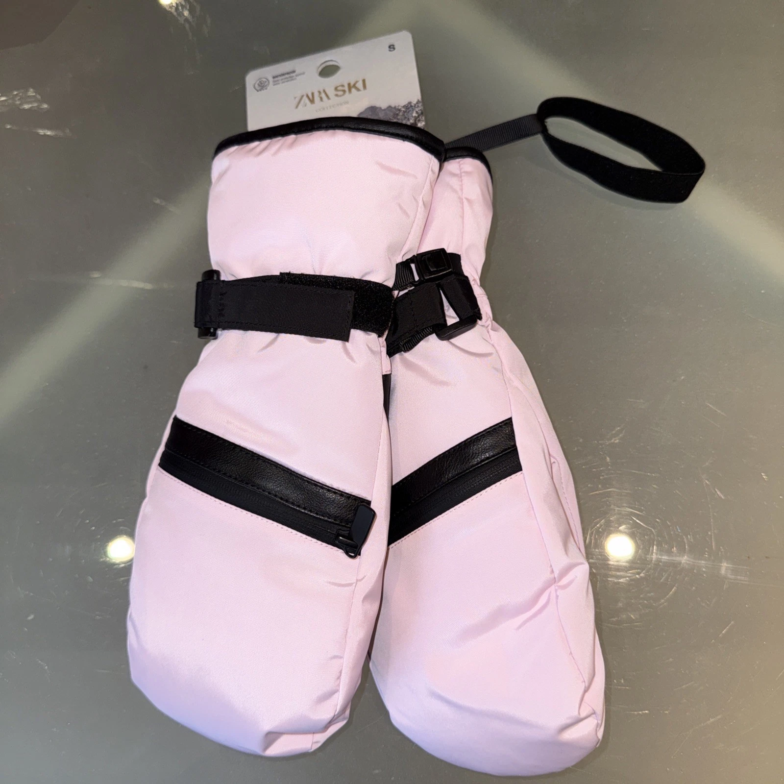 ZARA SKI - Women’s Waterproof Ski Mittens - Black & Pink - Size Small - BNWT