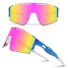 Cycling Sunglasses with Interchangeable Nose Pad Men Women, Sports Sunglasses...