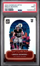 2024 Panini Donruss Optic Brock Bowers #8 Uptowns SSP Case Hit RC PSA 9 Raiders