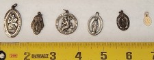 Vintage Sterling Silver Miraculous and St. Christopher Medal Lot of 6