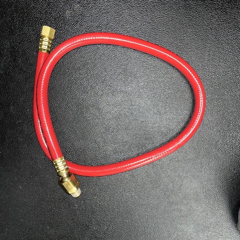 Speedaire Snubber Hose 1AFJ1 3/8 Hose ID 32” Length, Red, Brass, MNPT X FNPT
