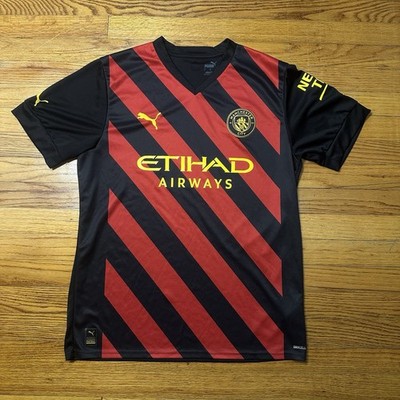 Puma Manchester City 2022/23 Away Soccer Jersey Kit Red Black