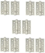 75mm 3" Satin Nickel Finish Ball Bearing Hinges for Internal Doors (6 Pairs)