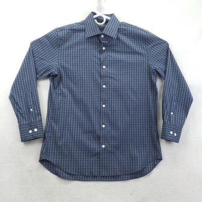 Bonobos Dress Shirt Mens 16 33 Blue Check Slim Fit Stretch Long Sleeve |  eBay