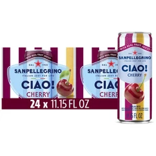 Sanpellegrino CIAO Cherry Sparkling Water, Low-Calorie Italian Sparkling Wate...
