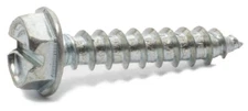 #8 X 1" Indented Hex Washer Head Sheet Metal Screw Type A Zinc Plated 1000 Ct