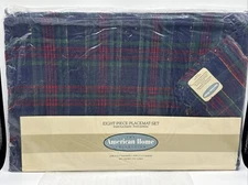 Vintage 8pc Placemat & Napkin Set, 4 Of Each, Plaid By American Home Bon Ton