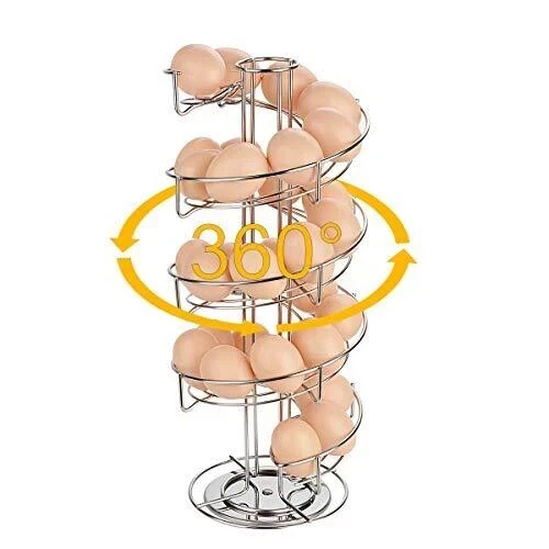 Spiral Design Stainless Steel Egg Skelter Dispenser Rackstorage Display Racksilv - Изображение 2 из 4