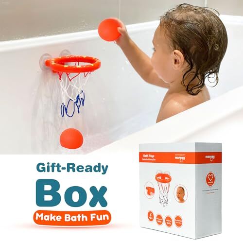 Bath Toys, Bathtub Basketball Hoop for Toddlers Kids, Boys and Girls - Picture 7 of 8