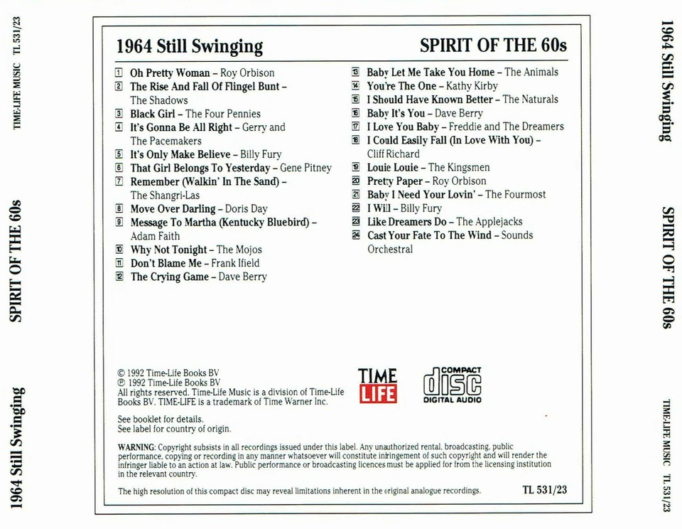 (CD) The Spirit Of The 60s: 1964 Still Swinging - Roy Orbison, The Shadows - Bild 2 von 2