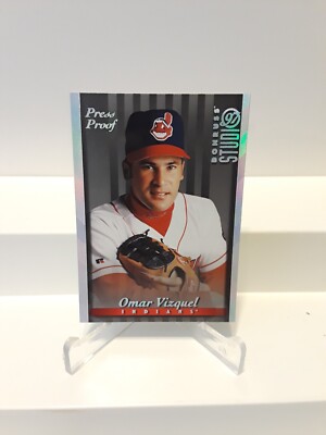1997 Donruss Studio Silver Press Proof Omar Vizquel Cleveland Indians # 57