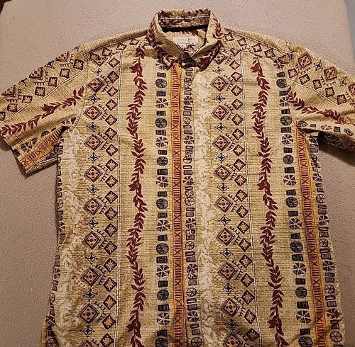 Vintage Territory Ahead - Herren Medium - Kurzarm Knopfleiste All-Over-Design