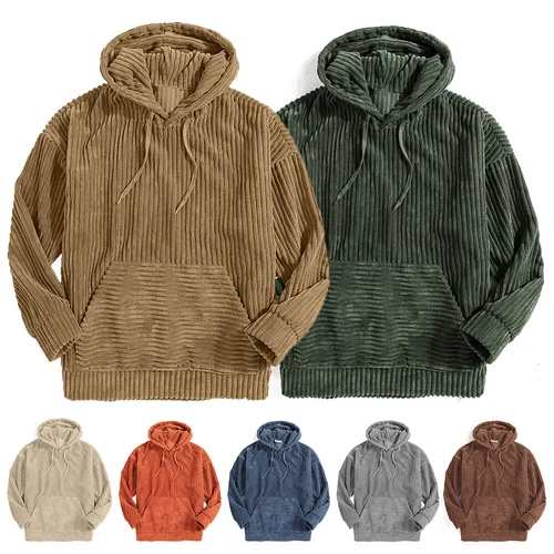 Herren Cord Bluse Hoodie Tops Training Freizeit Kapuze Mantel Pullover Sweatshirts - Bild 1 von 32