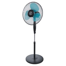 Ventilatore a piantana potente 50W pale 40 cm silenzioso 3 velocità nero azzurro