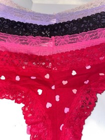 Victoria Secret 5 pack No Show Lace Panty Lot Sexy S M L XL XXL cheeky floral
