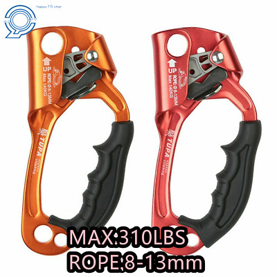 L/R Hand Ascender Rock Climbing Tree Arborist Rappelling Gear Rope For 8~13mm