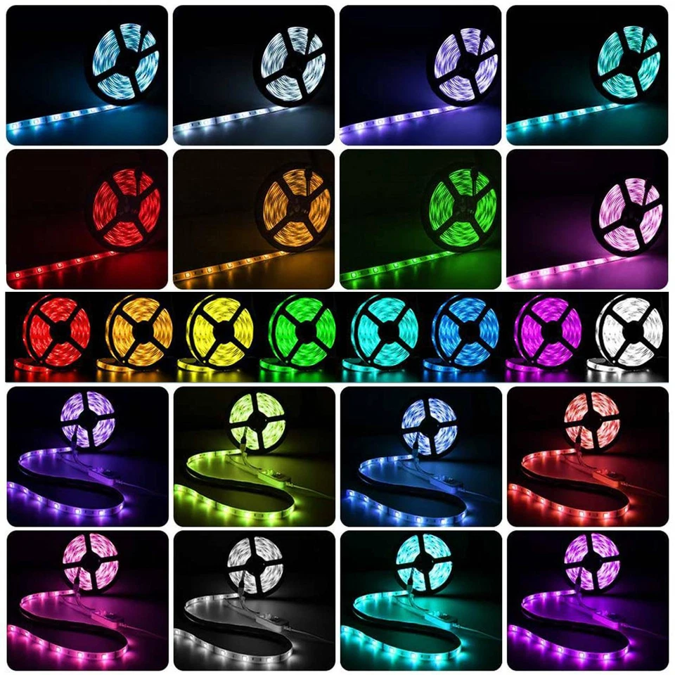 1m-30m RGB LED Strip Lights 5050 SMD Waterproof 12V 44key IR Controller