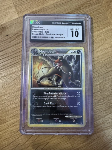 Houndoom Reverse Holo League #5 Undaunted Cross Holo CGC 10
