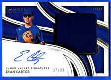 EVAN CARTER - RANGERS - AUTO - JUMBO JACKET RELIC - /99
