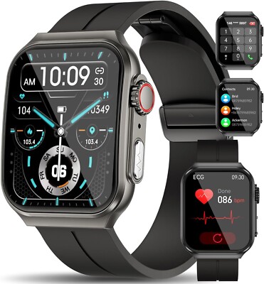 Smartwatch 2024 Herren mit Telefonfunktion Armbanduhr für iPhone Samsung Huawei
