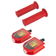 Car95 Kids Boy Bike Bicycle Grips and Heart Pedals Bundle Red