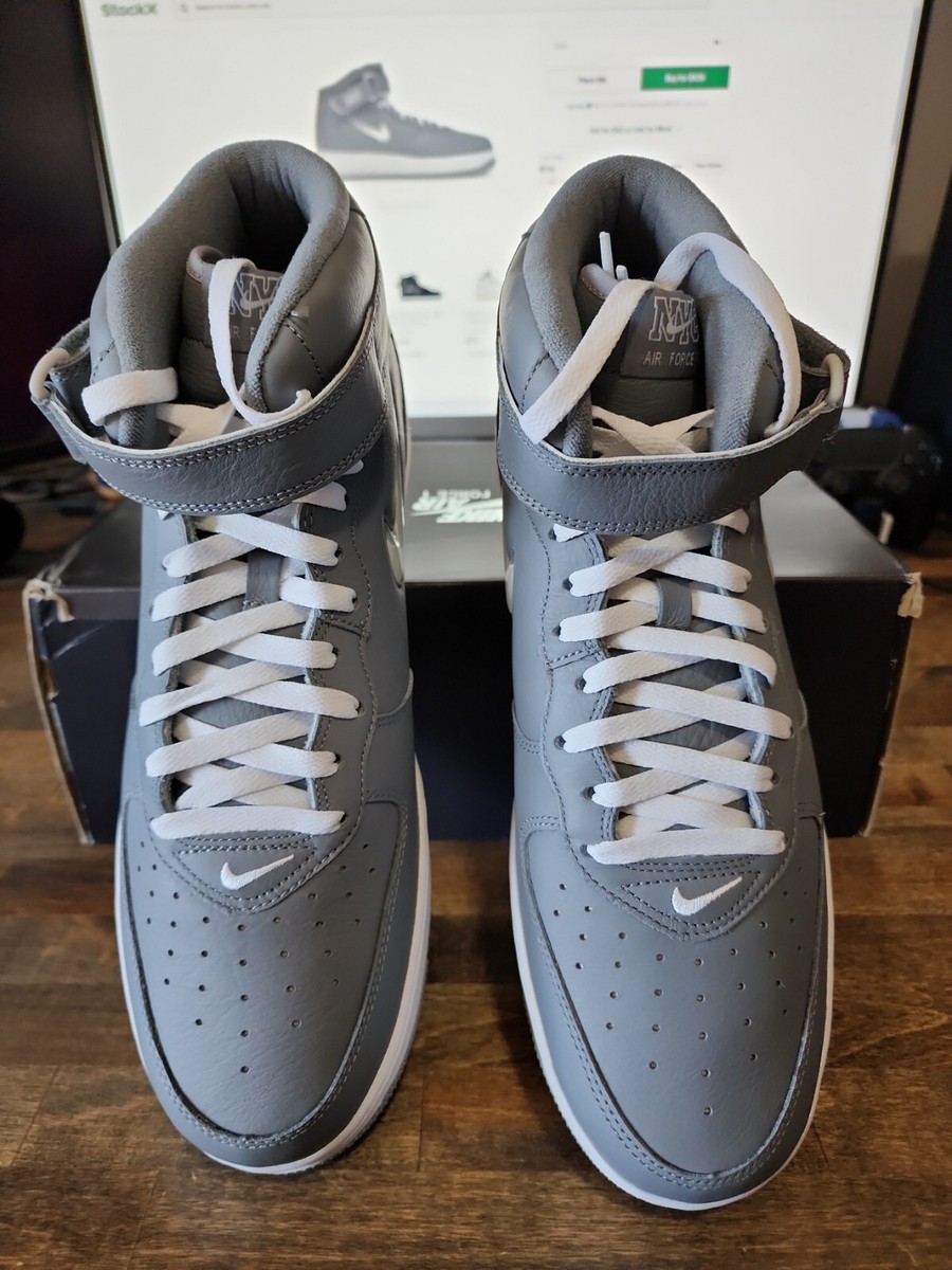 Nike Air Force 1 Mid Jewel NYC Cool Grey White Silver DH5622-001