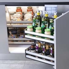 Pull Out Wire/Panel Basket Kitchen Cabinet Larder Organizer Cupboard Drawer