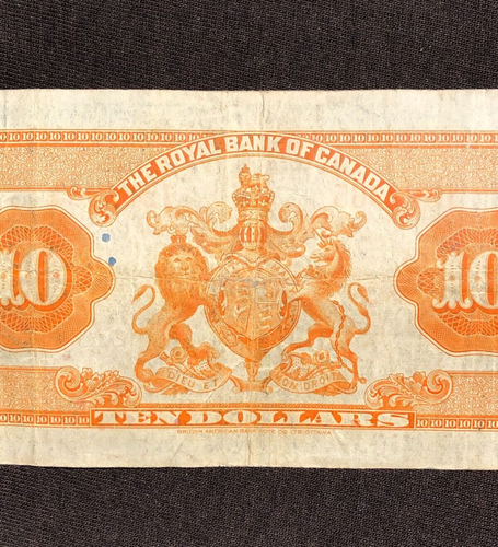 BANKNOTE ROYAL BANK OF CANADA 1935 $10 TEN DOLLARS 1582965 - Foto 7 di 8
