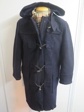 Genuine Burberry Wool Duffle Duffel Coat Raincoat M Uk 12 Euro 40 Us 8 Blue