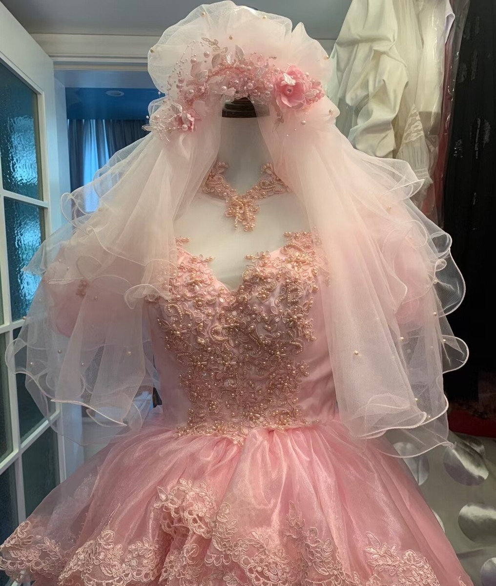 Vintage Wedding Dresses Beaded Short Sleeve Lace Appliques Ruffle Bridal  Gowns