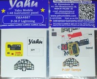 P-38 F Lightning Photoetched, 3D, Precolored Instrument Panel #4887 1/48 Yahu