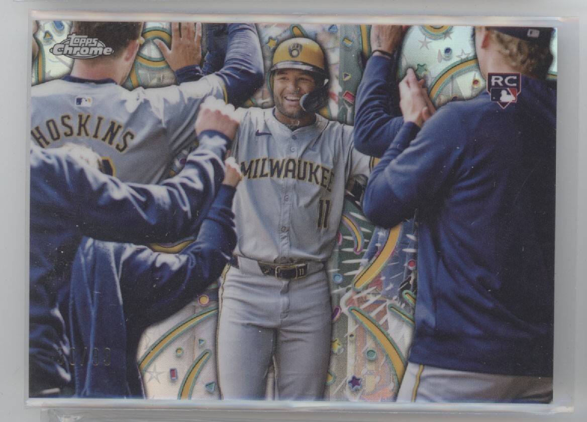 Jackson Chourio 2024 Topps Chrome Update Celebracion CELE-19 Rookkie RC #/99