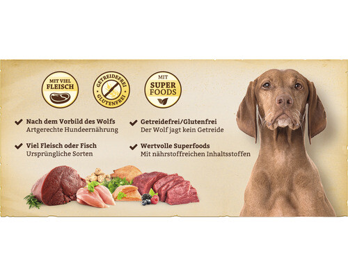 Hundefutter nass WOLFSBLUT Dark Forest Adult , Wild mit Süßkartoffel mit wertvol - Bild 2 von 2
