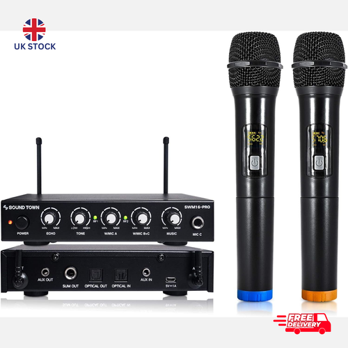 Sound Town Wireless Microphone Karaoke Mixer System With Bluetooth
