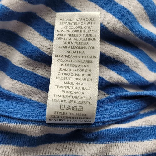Time And Tru Blue & White Striped Sleeveless Tank Top L Women's - Picture 8 of 10