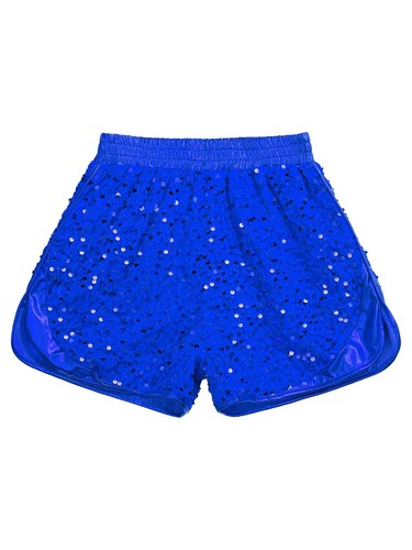Kids Girls Shorts Jazz Costume Shiny Dancewear Cheerleading Sparkling Sports - Picture 31 of 90