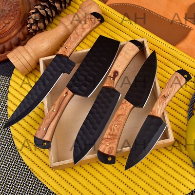 CUSTOM HANDMADE FORGED CARBON STEEL CHEF KNIFE KITCHEN KNIVES CHEF SET AH- 2387