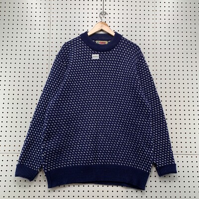 Vintage 90s Tuxan Birdseye Knit Sweater Mens 2XL Blue Grandpa Made USA WINTUK  