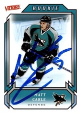 Matt Carle - Signed 2006-07 Upper Deck Victory Rookie Card #219